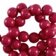 Acrylic beads 8mm round Shiny Cherry red